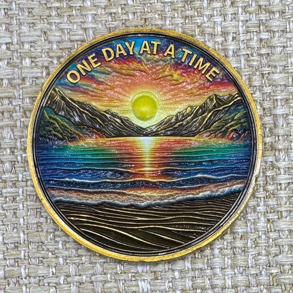 Medallion: Bronze Sunrise Serenity Prayer Coin