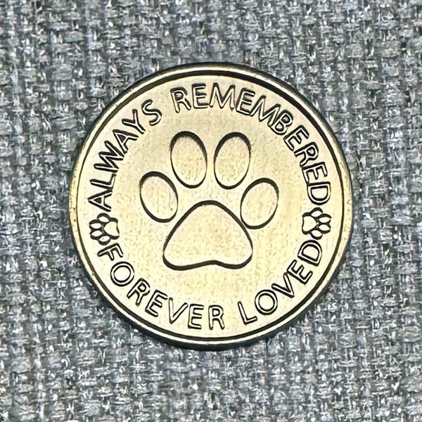 Bronze Pet Memorial Medallion: Dog Paw Prints Memory Coin