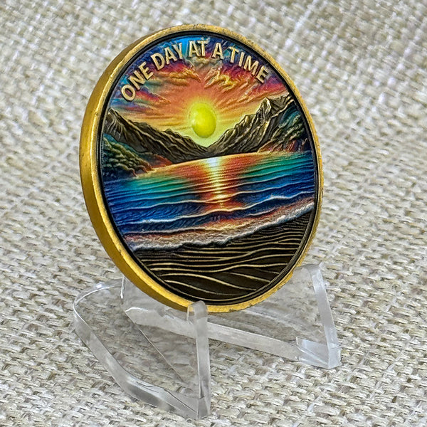 Medallion: Bronze Sunrise Serenity Prayer Coin