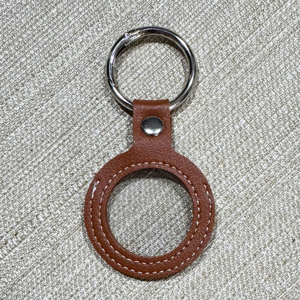 Faux Leather Medallion Holder Keychain: 12 Step Recovery Gift