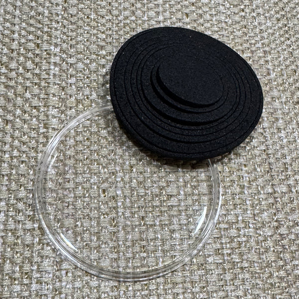 Clear Medallion Coin Holder: Adjustable Gasket Protector