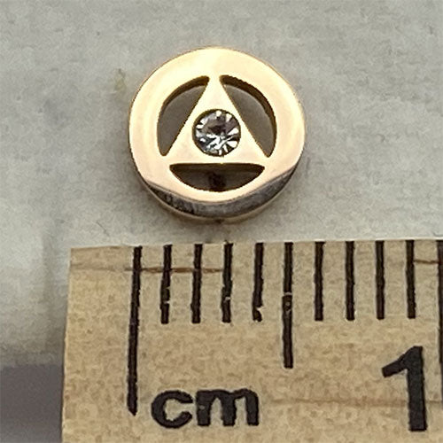 Alcoholics Anonymous - Rose Gold Stainless Steel Stud Earrings with Crystal - Hypoallergenic