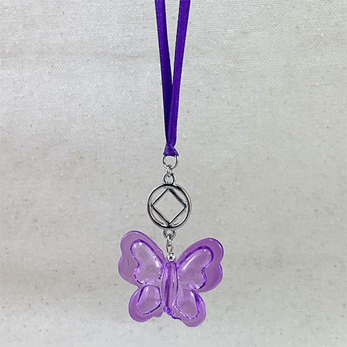 Purple Glass Narcotics Anonymous Butterfly Suncatcher