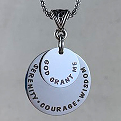 Serenity Prayer Pendant - Stainless Steel