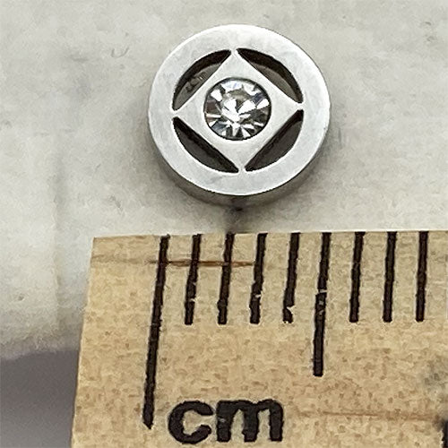 Stainless Steel Narcotics Anonymous Stud Earrings with Crystal - Hypoallergenic
