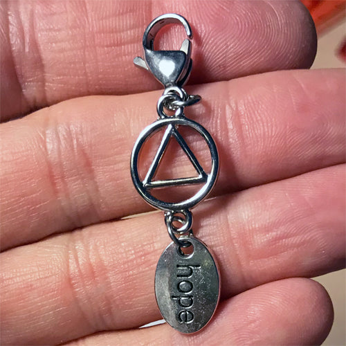 Alcoholics Anonymous "Hope" key tag charm