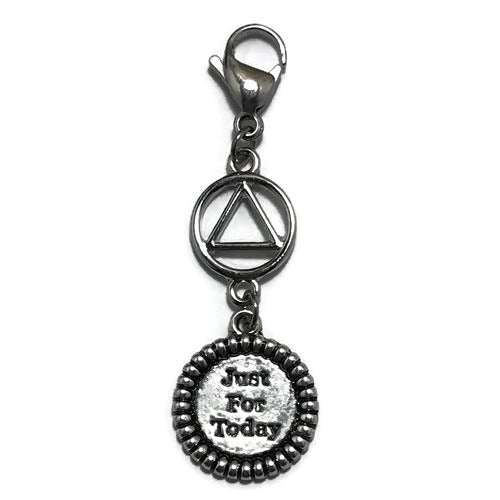 Alcoholics Anonymous "Just for Today" key tag charm