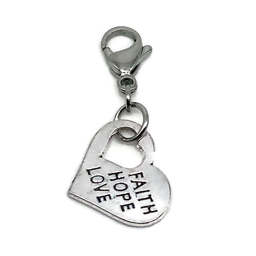 "Faith Hope and Love" Heart Charm