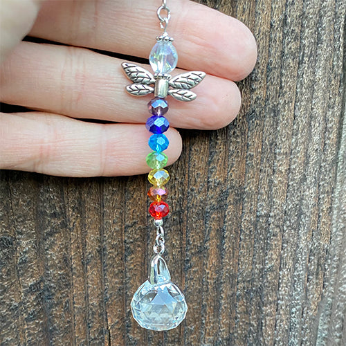 Hanging Crystal Chakra Dragonfly