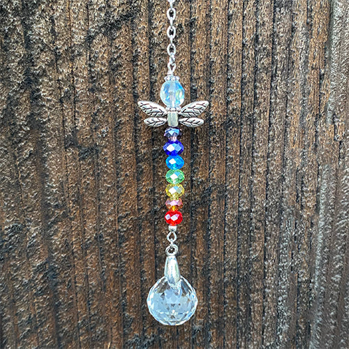 Hanging Crystal Chakra Dragonfly