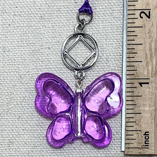 Narcotics Anonymous - Purple Glass Butterfly Sun Catcher
