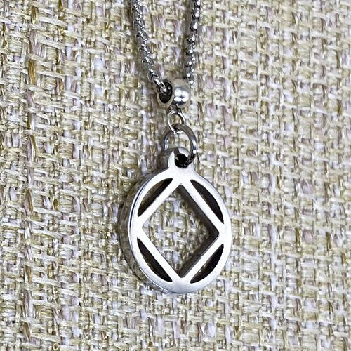 Narcotics Anonymous Stainless Steel Cutout Pendant - Small