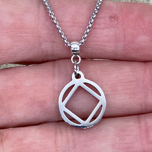 Narcotics Anonymous Stainless Steel Cutout Pendant - Small