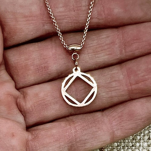 Narcotics Anonymous  - Rose Gold Cutout Pendant