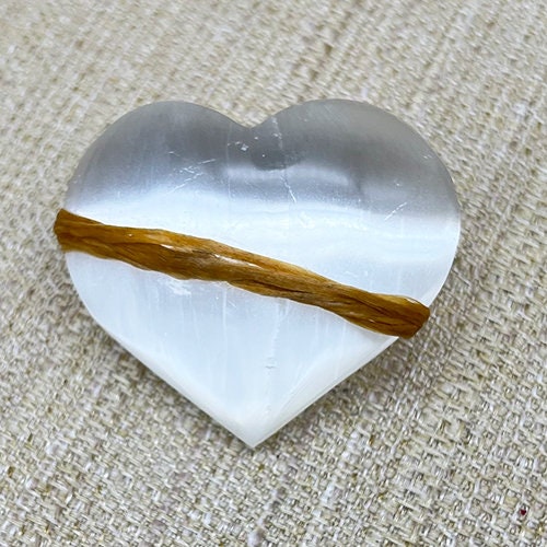 Chakra Selenite Crystal Heart