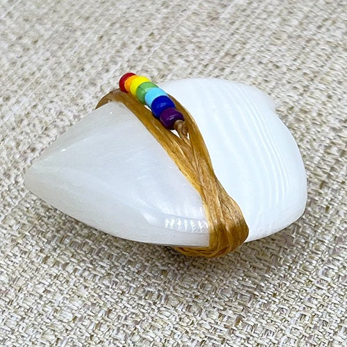 Chakra Selenite Crystal Heart
