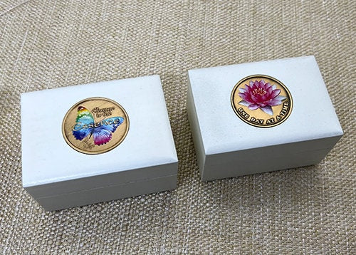 "Butterfly" & "Lotus Flower" Medallion or Treasure Box
