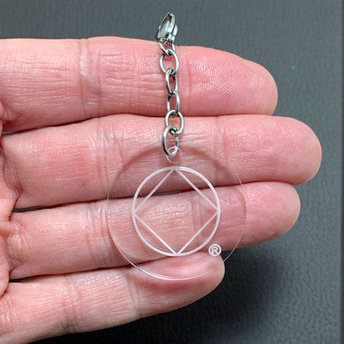 Narcotics Anonymous laser etched lucite key tag charm