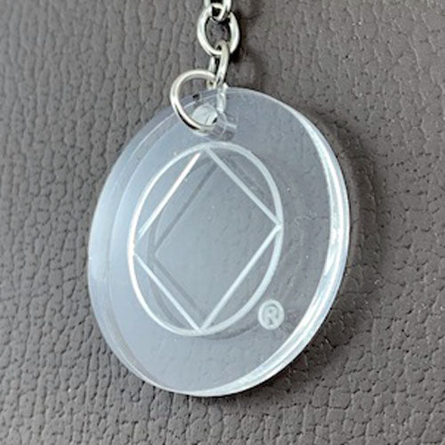 Narcotics Anonymous laser etched lucite key tag charm