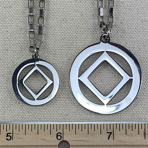 Narcotics Anonymous Logo Stainless Steel Cutout Pendant - Large