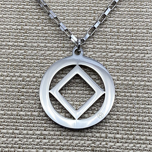 Narcotics Anonymous Logo Stainless Steel Cutout Pendant - Large