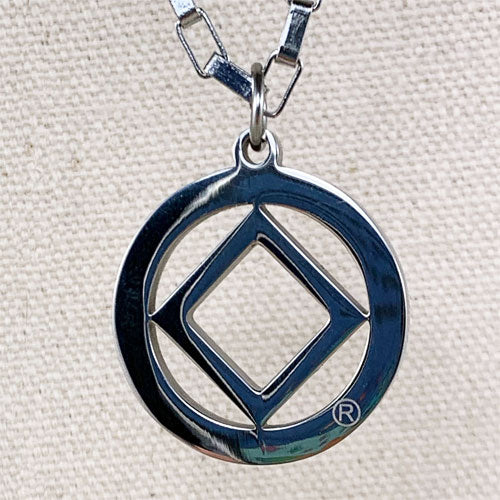Narcotics Anonymous Logo Stainless Steel Cutout Pendant - medium