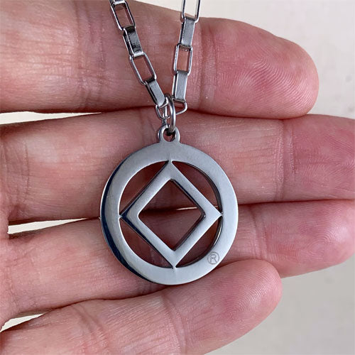Narcotics Anonymous Logo Stainless Steel Cutout Pendant - medium