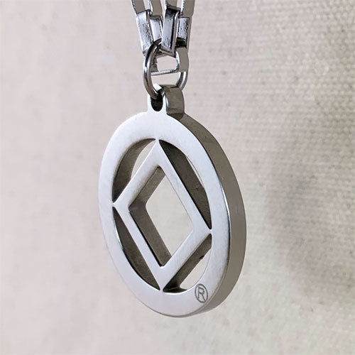 Narcotics Anonymous Logo Stainless Steel Cutout Pendant - medium