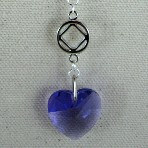 Narcotics Anonymous Swarovski Crystal Heart - Sun Catcher / Car Charm