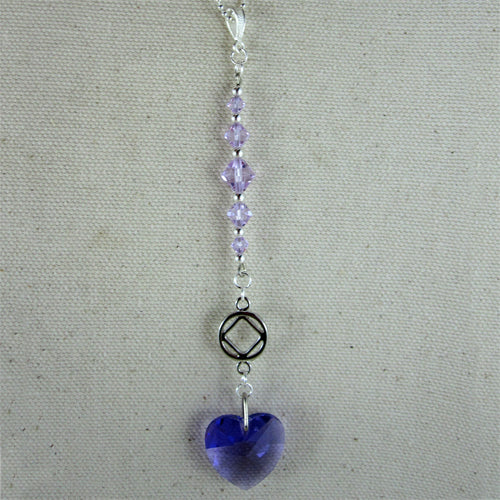 Narcotics Anonymous Swarovski Crystal Heart - Sun Catcher / Car Charm