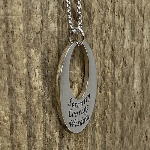 Stainless Steel Serenity-Courage-Wisdom Pendant