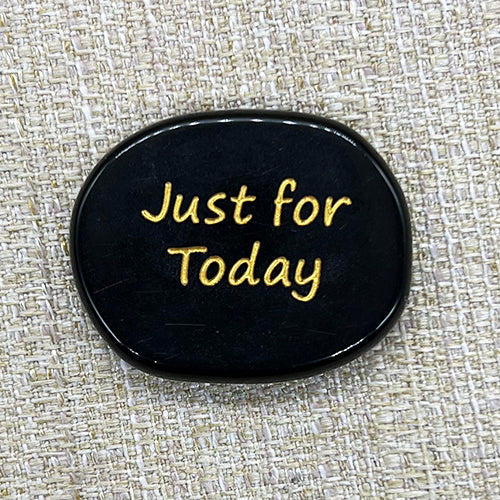 Inspirational Word Pocket Stone - Obsidian - Just for Today