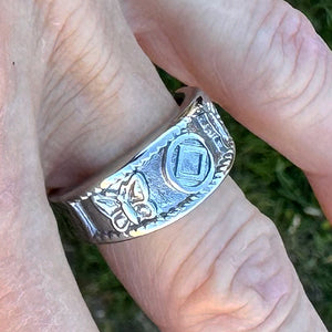 Narcotics Anonymous Butterfly Ring: Stainless Steel 12 Step Recovery Jewelry