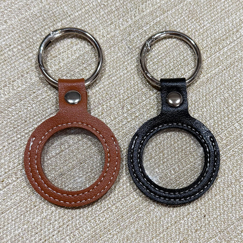 Faux Leather Medallion Holder Keychain: 12 Step Recovery Gift