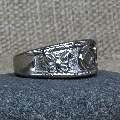 Narcotics Anonymous Butterfly Ring: Stainless Steel 12 Step Recovery Jewelry