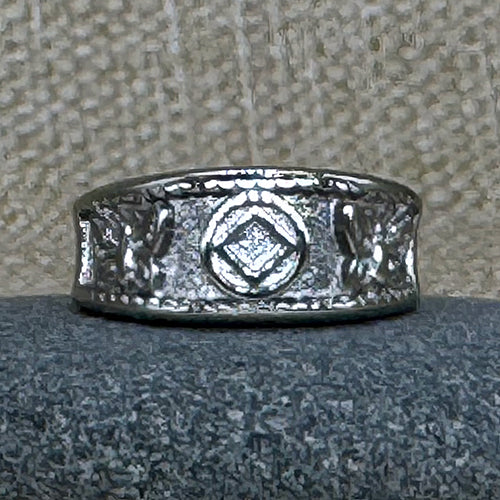 Narcotics Anonymous Butterfly Ring: Stainless Steel 12 Step Recovery Jewelry