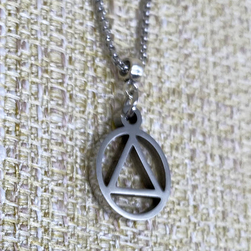 Small Alcoholics Anonymous Logo Stainless Steel Cutout Pendant
