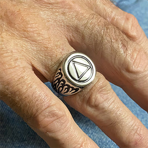 Stainless Steel Alcoholics Anonymous Ring for Men