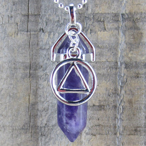 Alcoholics Anonymous Amethyst Pendant - "Spirituality"