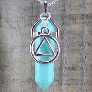 Alcoholics Anonymous Turquoise Magnesite Pendant - "Wisdom"