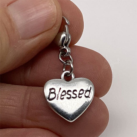 "Blessed" Heart Charm