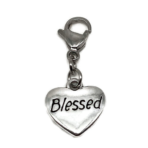 "Blessed" Heart Charm
