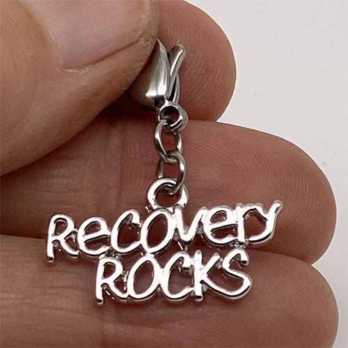 "Recovery Rocks" Charm