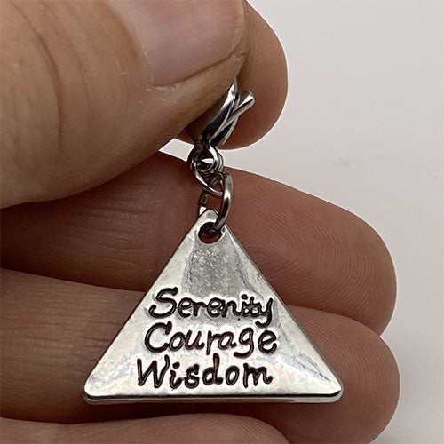 "Serenity Courage Wisdom" Triangle Charm