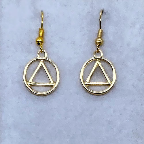 Alcoholics Anonymous Gold Tone Earrings