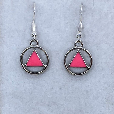 Alcoholics Anonymous Pink Earrings