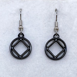 Narcotics Anonymous Black Earrings