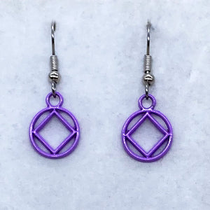 Narcotics Anonymous Purple Earrings