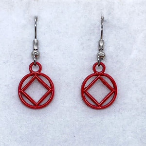 Narcotics Anonymous Red Earrings