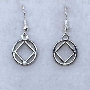 Narcotics Anonymous Silver Tone Earrings